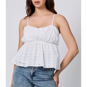 Hollister Eyelet Camisole White
